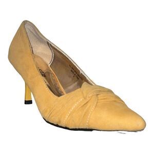 Wild Rose mustard mid heel shoe